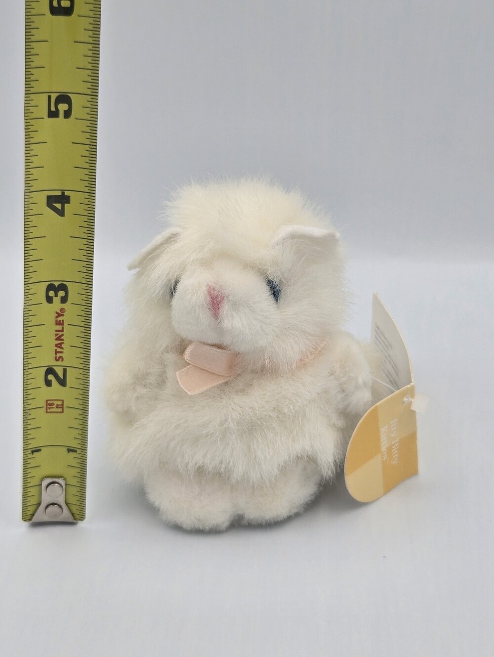 Russ Itty Bitty Kitties White Kitten w/Pink Bow 3.5" Miniature Plush Vintage - Picture 11 of 11